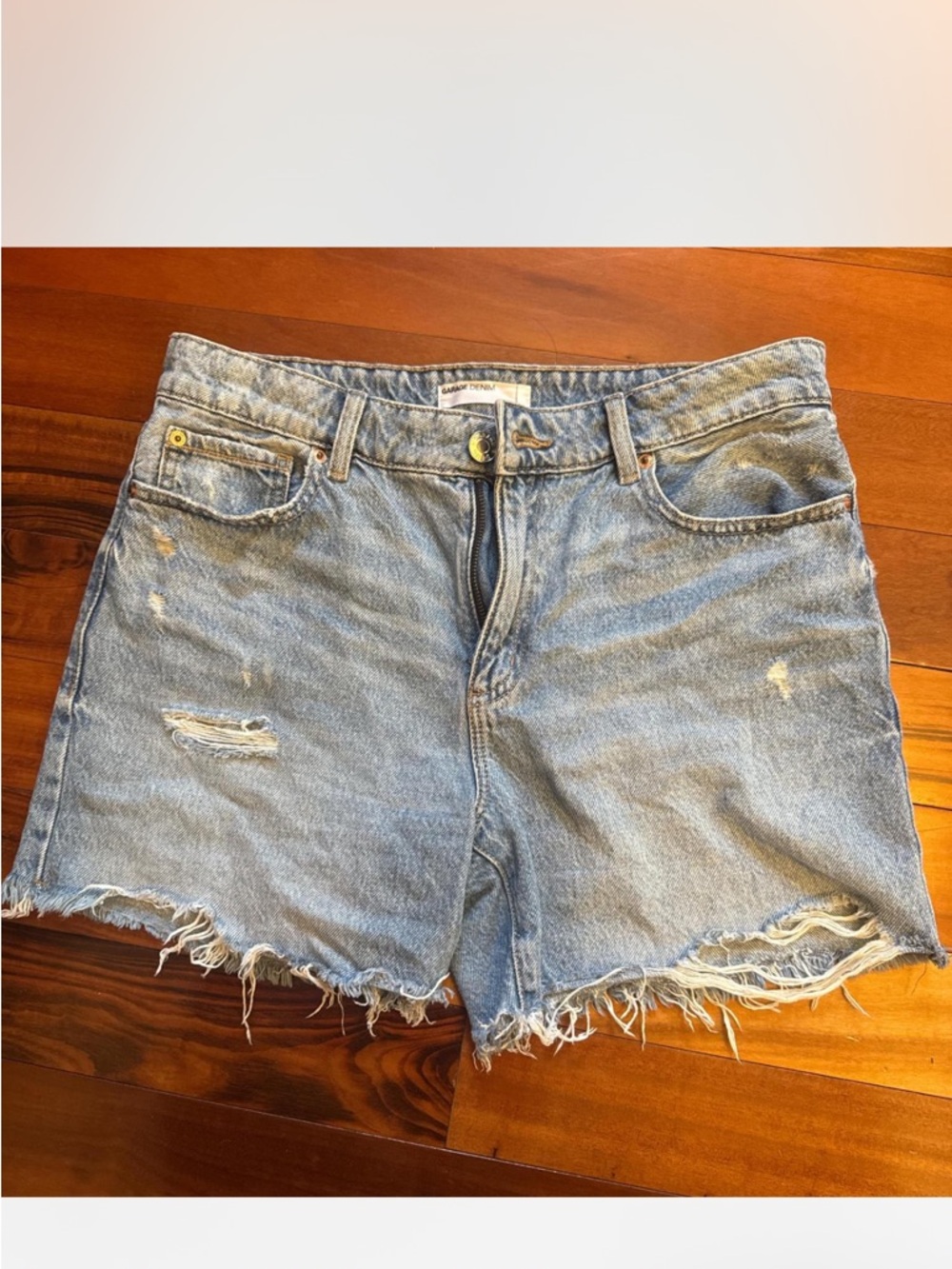 Light Blue Garage Distressed Denim Women's Shorts